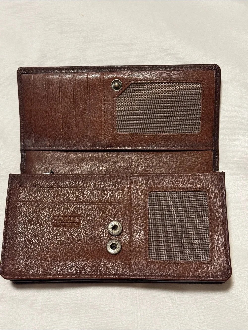 Spikes & Sparrow Genuine Leather Brown Foldover Wallet Clutch Wristlet